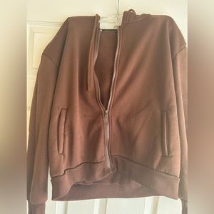 Brown Zip-Up SHEIN hoodie